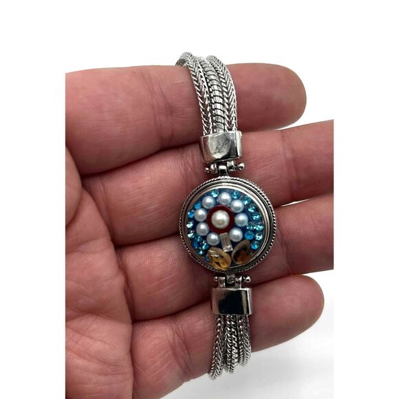 Interchangeable Head Silver Tone Charm Bracelet With Multiple Strands - Picture 2 of 9